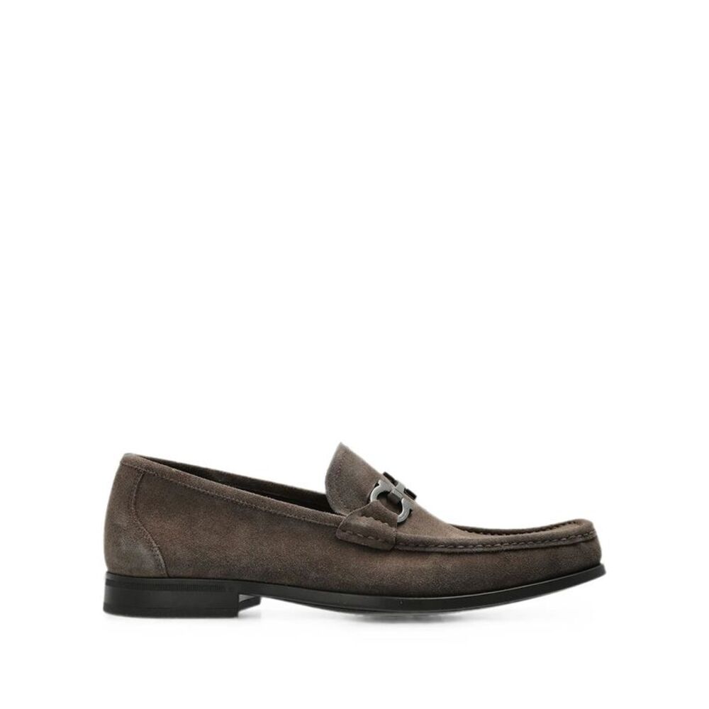 Gancini Ornament Suede Loafers Women